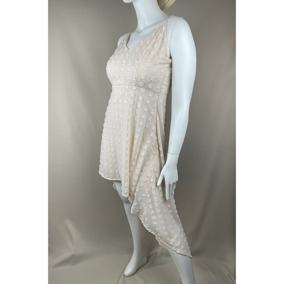 Charlotte Russe High Low Dress Women's XL Orange Sherbet Swiss Dot Sheer Lined - Picture 8 of 16